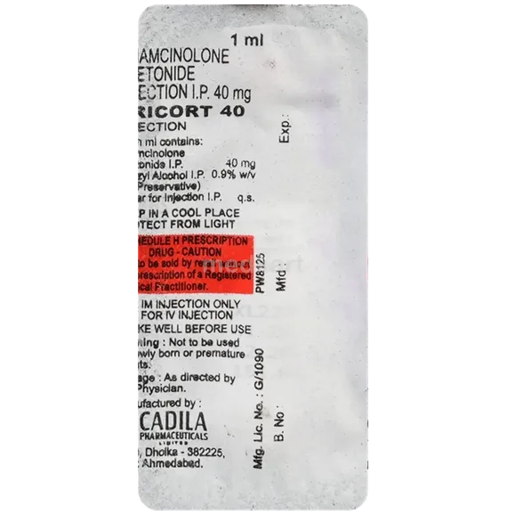 tricort 40mg injection 1 ml